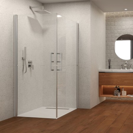 Box Doccia Angolare Disabili Ante Battenti Crocus Cristallo 6 mm Trasparente