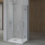 Porta Nicchia Doccia Pieghevole Modello Edera Cristallo Temperato 6 Millimetri
