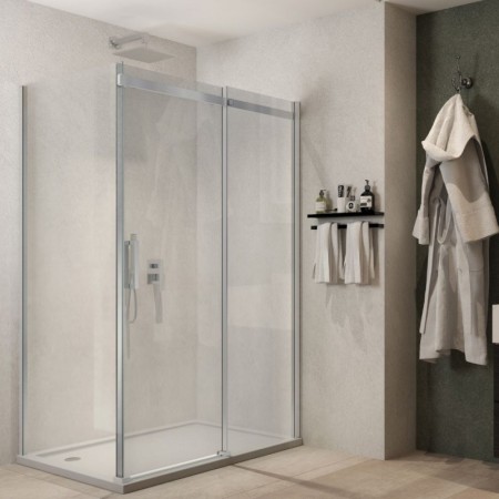 Ix Box Shower Lato fisso Calla LF116 Cristallo 6 millimetri Chrome