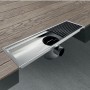 Canale Canaletta Pavimento Lineare Scarico Doccia Full Inox Mattonella Canalina