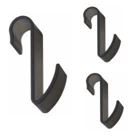 Pika Shop 3 PZ Appendino per Termoarredo Tubo orizzontale Modello Hook Nero