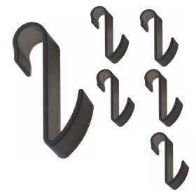 Pika Shop 6 PZ Appendino per Termoarredo Tubo orizzontale Modello Hook Nero