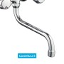 Rubinetto a Muro Down Canna a Esse in Ottone Cucina con Erogazione Orientabile