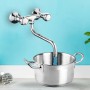 Rubinetto a Muro Down Canna a Esse in Ottone Cucina con Erogazione Orientabile