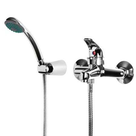 Miscelatore Rubinetto Esterno Vasca Serie Delfino Ottone Cromato con Set Doccia