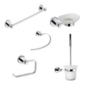 Set 5 Pezzi Accessori da Bagno Margherita 001 Ottone Cromato