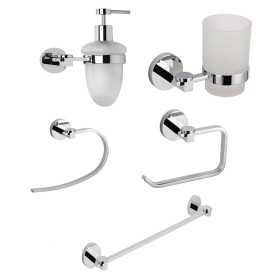 Set 5 Pezzi Accessori da Bagno Margherita 004 Ottone Cromato