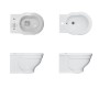 Coppia di Sanitari in Ceramica Vaso WC + Bidet Sospesi Althea Royal