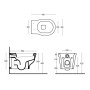 Coppia di Sanitari in Ceramica Vaso WC + Bidet Sospesi Althea Royal