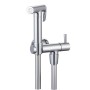 Kit Idroscopino Cromato Tondo Doccetta Per Wc Portatile Shut-Off Monogetto Con Leva