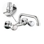 Rubinetto A Muro UP Canna Alta in Ottone Cucina con Erogazione Orientabile