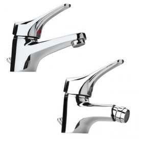 Ogomondo Kit Miscelatore Rubinetto Per Bidet e Lavabo Serie Tower Cromato Bagno