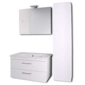 Mobile da bagno sospeso Spring Bianco con Colonna specchio MADE IN ITALY