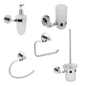 Set 5 Pezzi Accessori da Bagno Narciso 006 Ottone Cromato