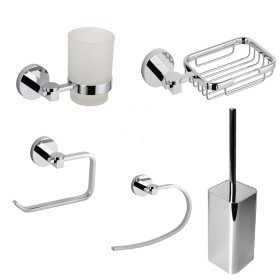 Set 5 Pezzi Accessori da Bagno Margherita 008 Ottone Cromato