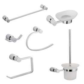 Set 6 Pezzi Accessori da Bagno Orchidea 001 Ottone Cromato