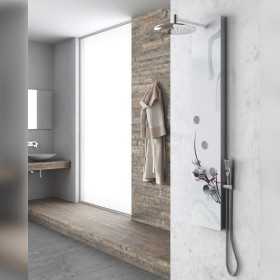 Colonna Doccia 018 Alluminio 3 Funzioni 3 Bocchette Idro Lombari Con Cristallo L25xP46xH130