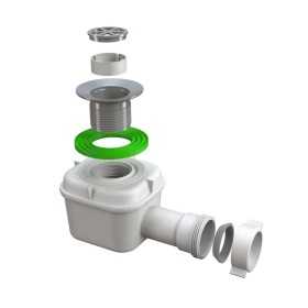 Sifone Piatti Doccia Bonomini Splash Scarico Filettato Flangia Piletta Ottone Bianco