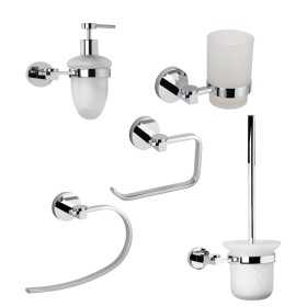 Set 5 Pezzi Accessori da Bagno Margherita 006 Ottone Cromato