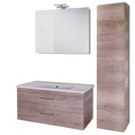 Mobile da bagno sospeso Spring Corda con Colonna specchio MADE IN ITALY