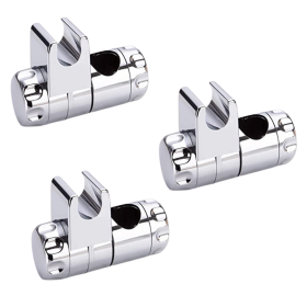 Gancio Supporto Doccia 3 pz Cromato per Aste Saliscendi Scorrevole