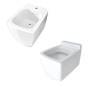 Coppia di Sanitari in Ceramica Vaso WC + Bidet a Pavimento Althea Oceano 