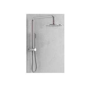 SemiColonna Doccia Attrezzata Ottone Cromato 023 Soffione Doccetta Tondo P52xH44