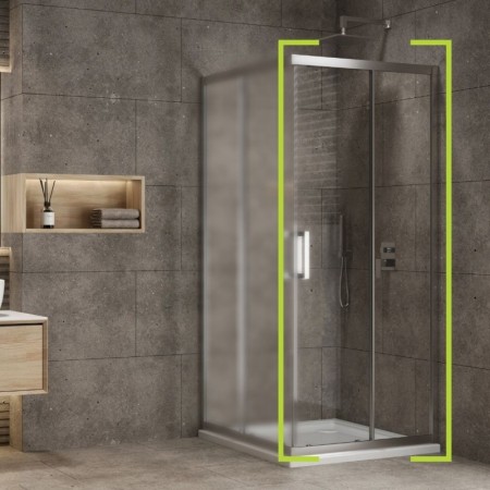 Lato Porta Box Doccia Angolare Nicchia Dafne Cristallo 6 mm 100 cm trasparente