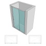 Lato Porta Box Doccia Angolare Nicchia Dafne Cristallo 6 mm 130 cm trasparente