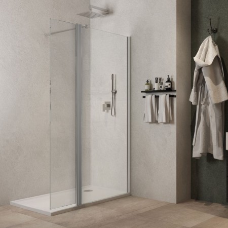 Parete Doccia Walk In Basculante Lorna L112F Cristallo 8 Millimetri 157-159 cm