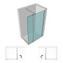 Parete Doccia Walk In Basculante Lorna L112F Cristallo 8 Millimetri 147-149 cm