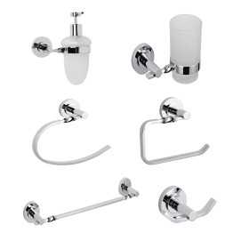 Set 6 Pezzi Accessori da Bagno Narciso 004 Ottone Cromato