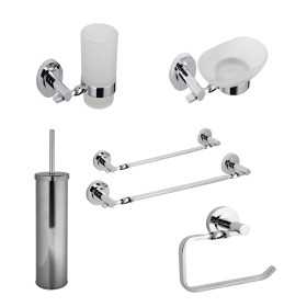 Set 6 Pezzi Accessori da Bagno Narciso 007 Ottone Cromato