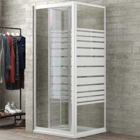 Ogomondo Cabina Doccia Book 2 Lati Cristallo Temprato Serigrafato 100x80 + Piatto Doccia Acrilico 