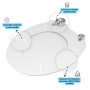 Sedile Wc Copri Water Tavoletta Vaso Universale Bianco MDF Legno Pesante Cerniere Metallo Bagno