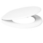 Sedile Wc Copri Water Tavoletta Vaso Universale Bianco MDF Legno Pesante Cerniere Metallo Bagno