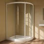 Ogomondo Box Doccia Semicircolare Bianco Due Ante Cristallo Temprato 
