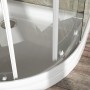 Ogomondo Box Doccia Semicircolare Bianco Due Ante Cristallo Temprato 