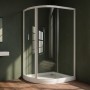 Ogomondo Box Doccia Semicircolare Bianco Due Ante Cristallo Temprato 