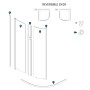 Ogomondo Box Doccia Semicircolare Bianco Due Ante Cristallo Temprato 