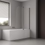 Parete Sopra Vasca Due Ante Orientabili Vetro Temperato 4mm 140x120cm Cromo Lucido
