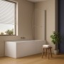 Parete Sopra Vasca Anta Singola Vetro Temperato 140x90cm Orientabile 180 gradi