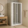 Porta doccia a soffietto  book cristallo temprato profilo bianco bianco 