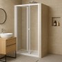 Porta doccia a soffietto  book cristallo temprato profilo bianco bianco 