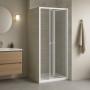 Porta doccia a soffietto  book cristallo temprato profilo bianco bianco 
