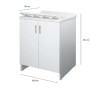Lavatoio Nobilitato Vasca Resina Asse Lavaggio 45x50x85 cm Doppia Anta 7002AK
