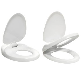 Sedile Wc Copri Water Tavoletta Vaso Universale Bianco Polipropilene PP Baby Family Sistema Soft Closing Bagno