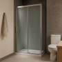 Lato Porta Box Doccia Angolare Nicchia Dafne Cristallo 6 mm 120 cm Stampato