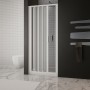 Parete Doccia Soffietto Bianca Maniglia Katia-AL Reversibile Altezza cm 185 PVC