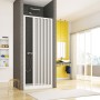 Parete Doccia Soffietto Bianca Maniglia Katia-AL Reversibile Altezza cm 185 PVC